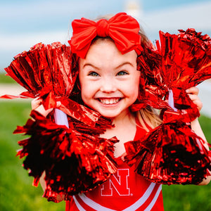 Red Metallic Spirit Pom Pom Set