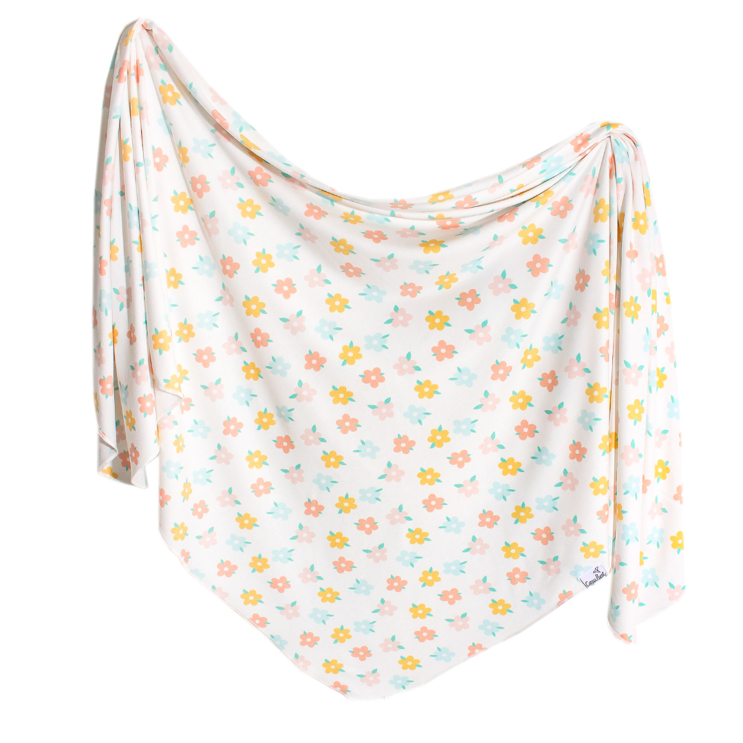 Copper Pearl Knit Swaddle Blanket / Daisy
