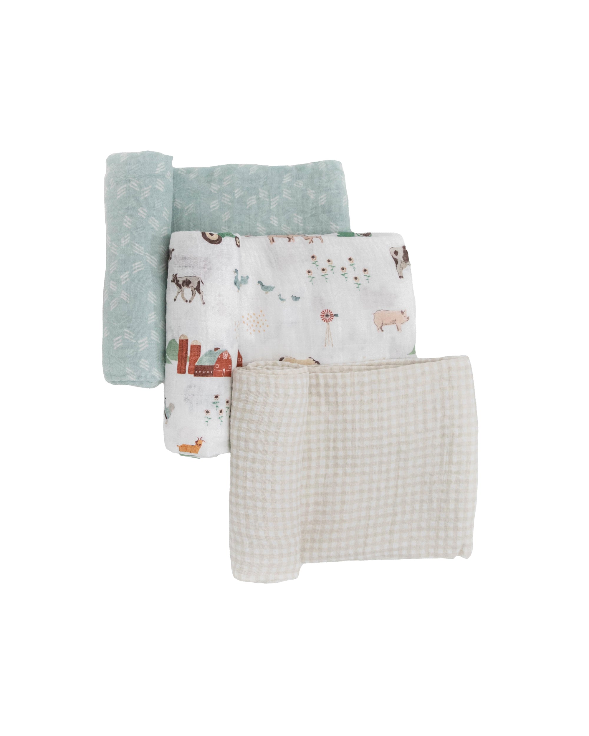 Little Unicorn Cotton Muslin Swaddle Set / Farmyard