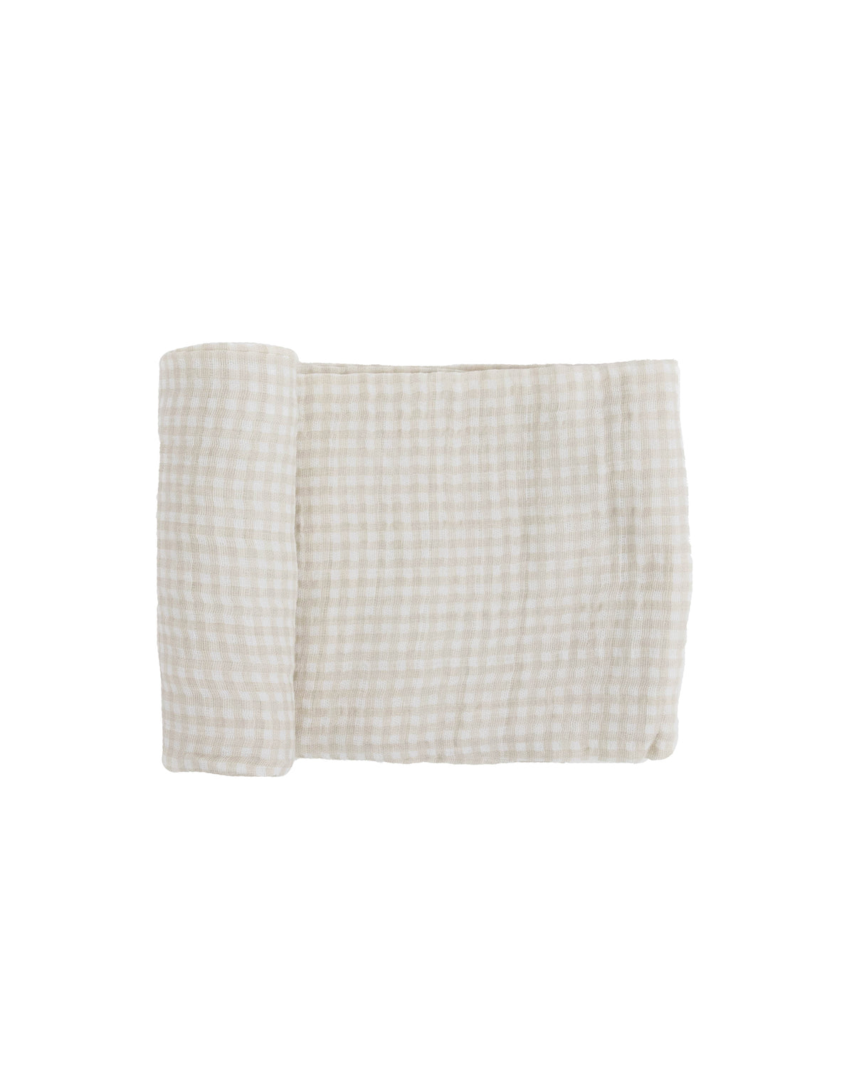 Little Unicorn Cotton Muslin Swaddle / Tan Gingham