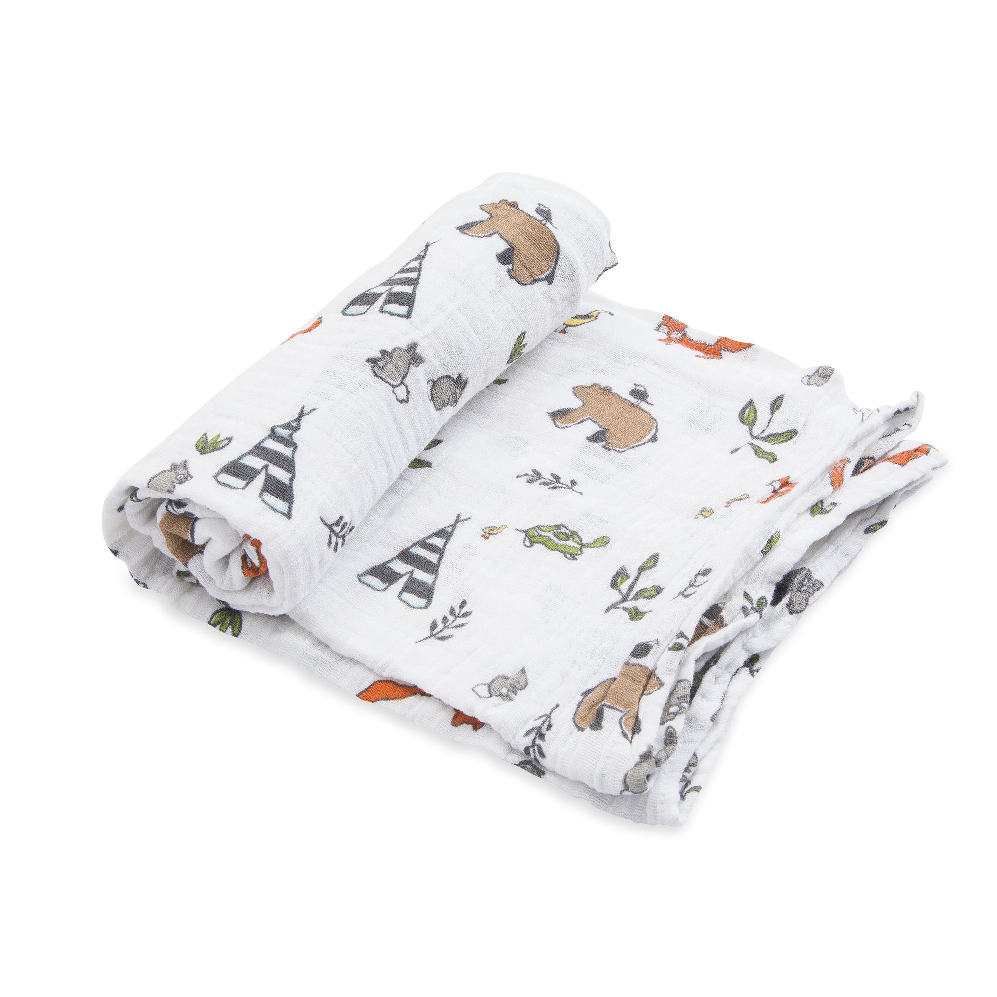 Little Unicorn Cotton Muslin Swaddle / Forest Friends