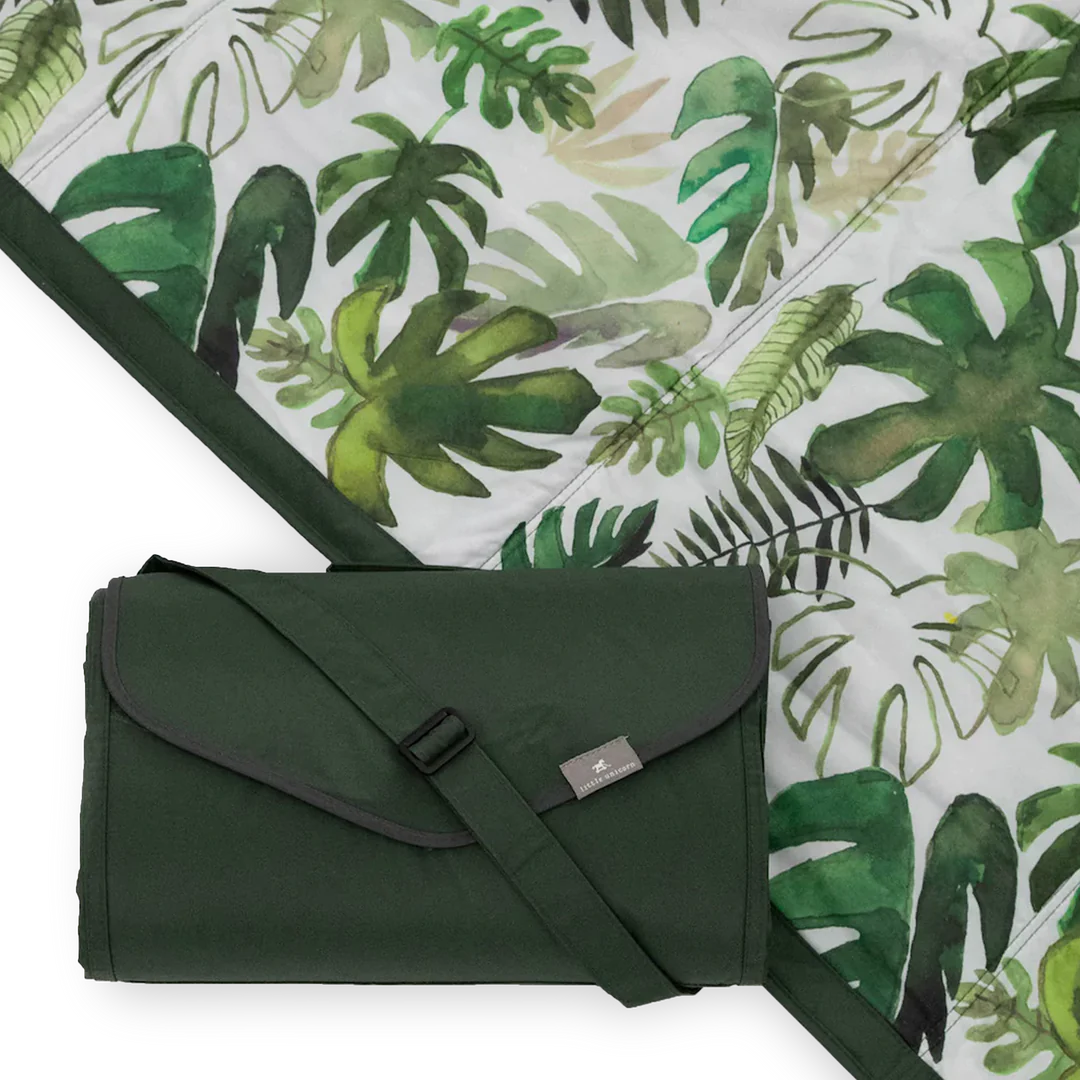 Little Unicorn Outdoor Blanket / Tropical Leaf