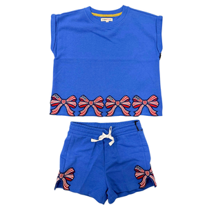 Bow Hem Dolman Top + Bow Shorts Set