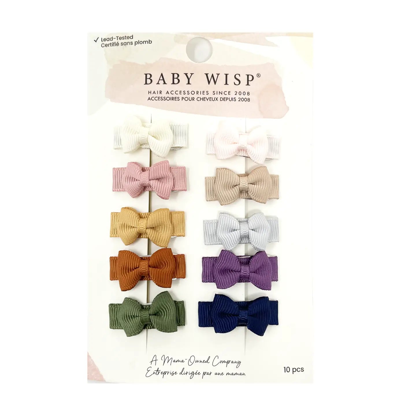 Baby Wisp Tiny Tuxedo Snap Clip Bow Set / 10 Piece - Socal Bloom