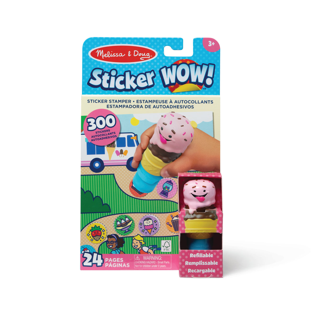 Melissa & Doug Sticker WOW! Activity Pad & Sticker Stamper / Ice Cream