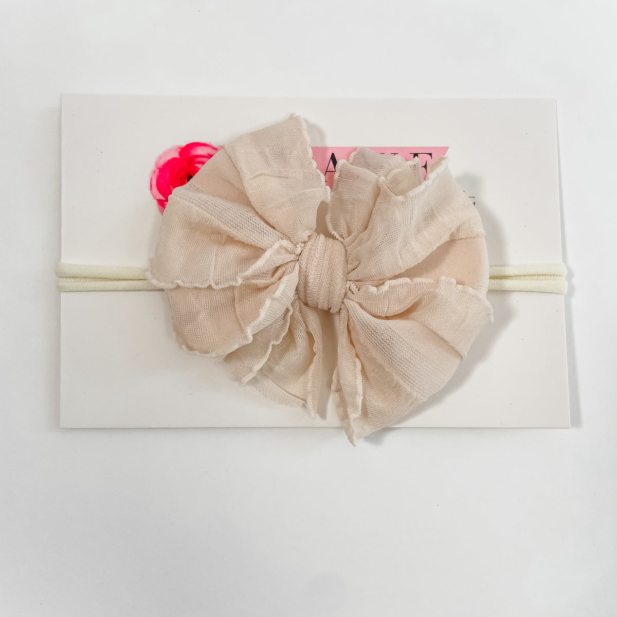 Skinny Mini Ruffle Headband - Peachy Keen