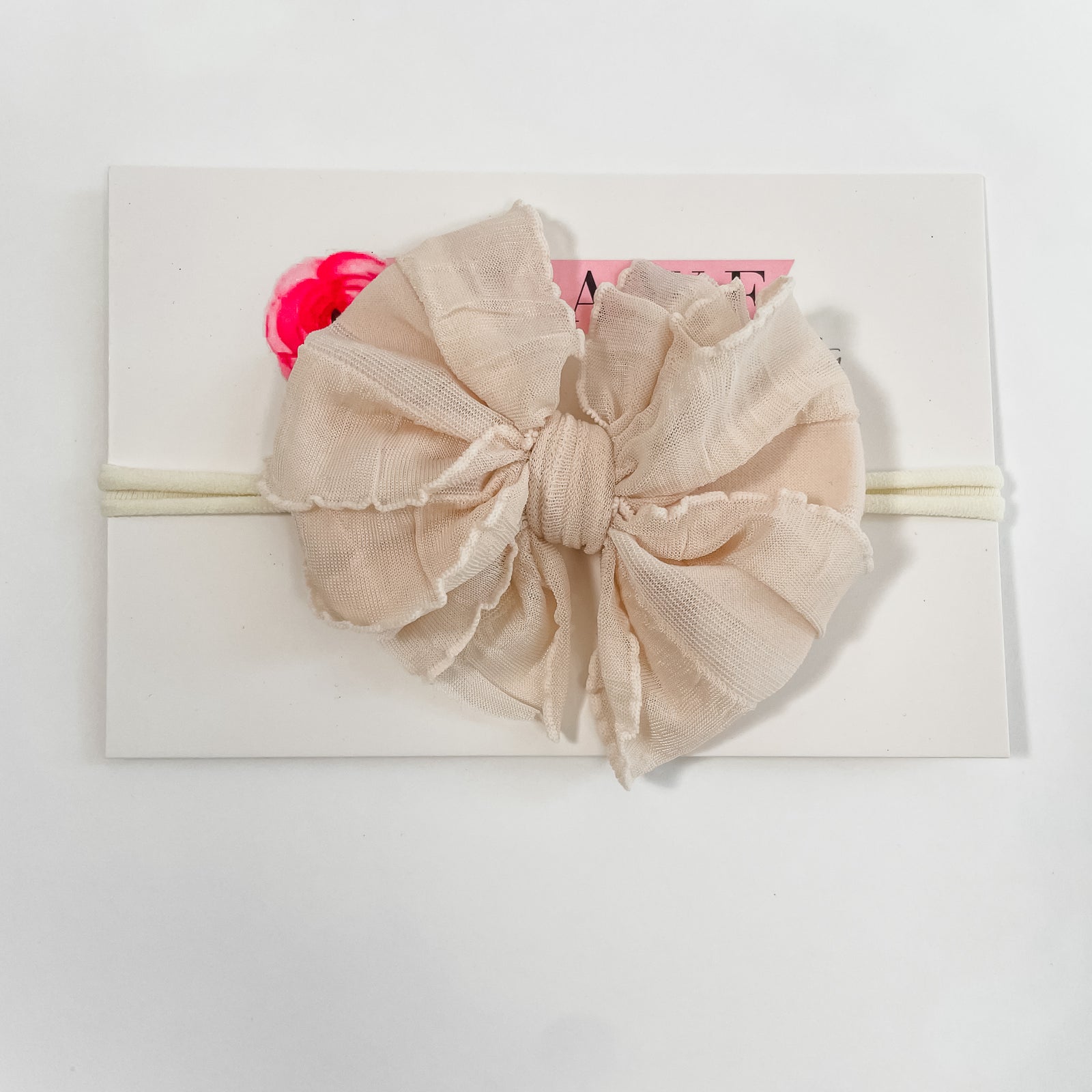 Skinny Mini Ruffle Headband - Peachy Keen