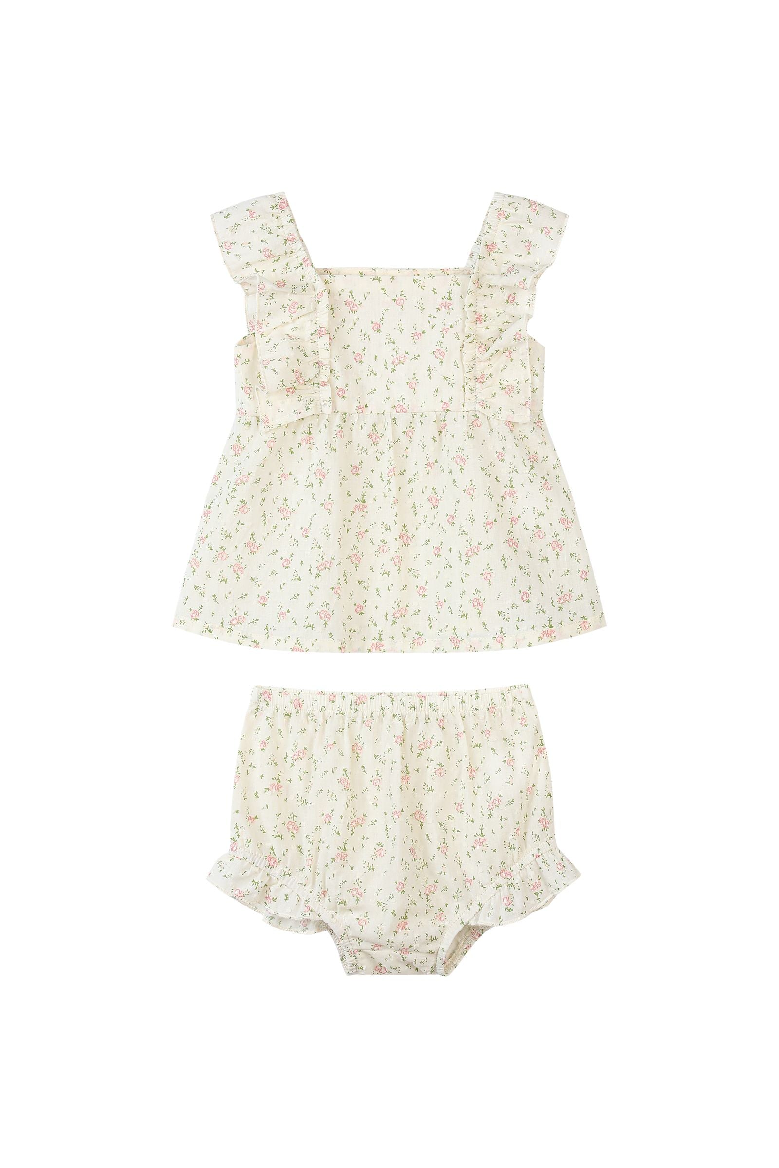 Vignette Ellie Ruffle Tank & Bloomer Set / Sweet Pink Floral