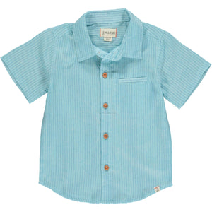 Newport Woven Button Up Shirt / Aqua & Royal Stripe