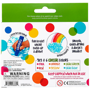Ooly Chunkies Paint Sticks 6 Pack / Classic