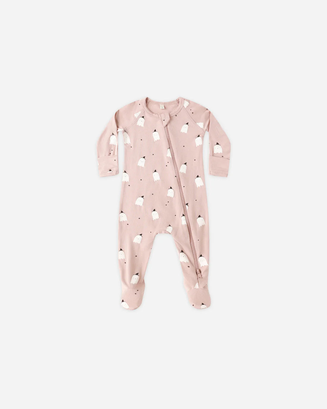 Quincy Mae Bamboo Zip Footie / Pink Ghosts