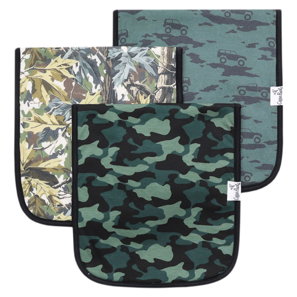 Copper Pearl Premium Burp Cloth Set / Hunter