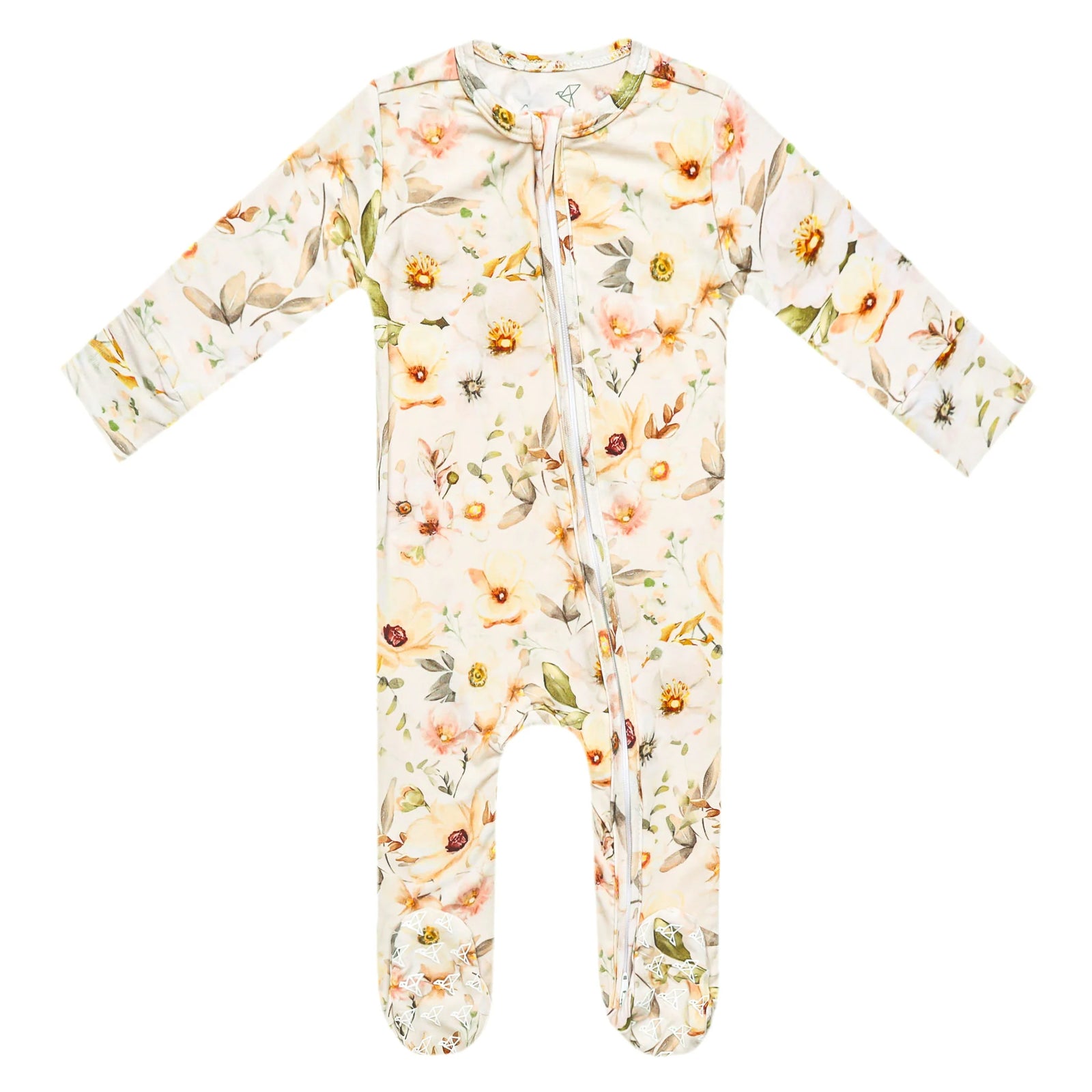 Copper Pearl Bamboo Zip-Up Footie / Angelique