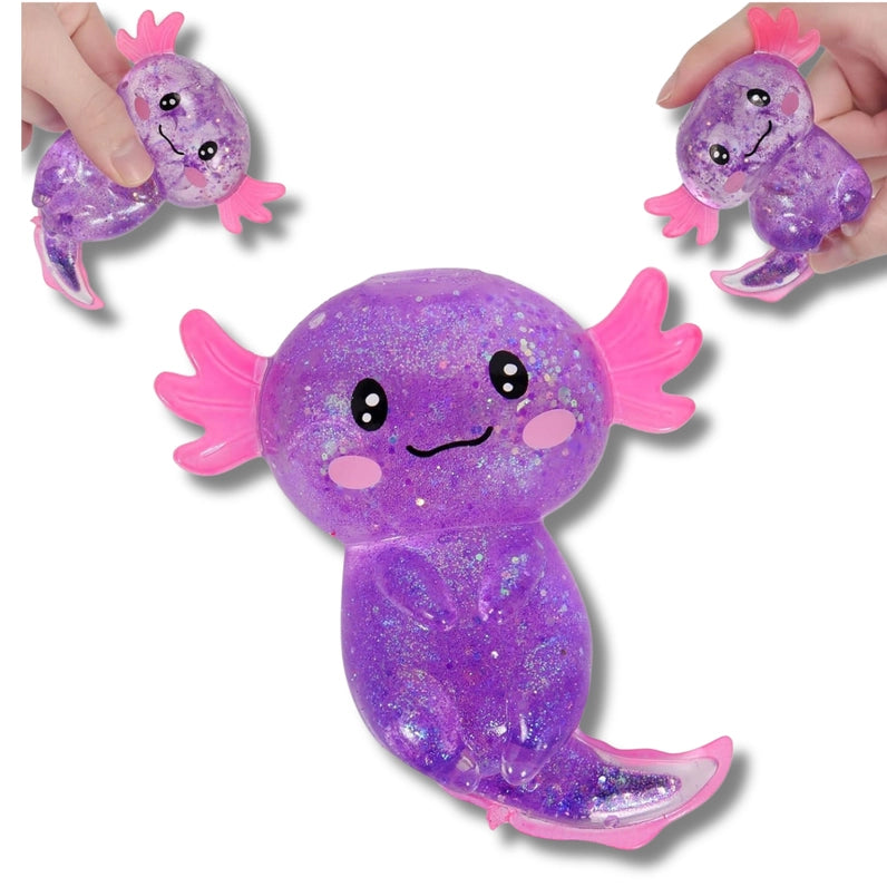 Cute Axolotl Glitter Squishy Toy