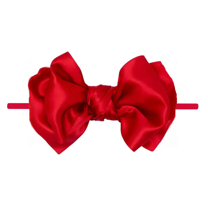 Baby Bling Satin FAB-BOW-LOUS Skinny Headband / Cherry Red