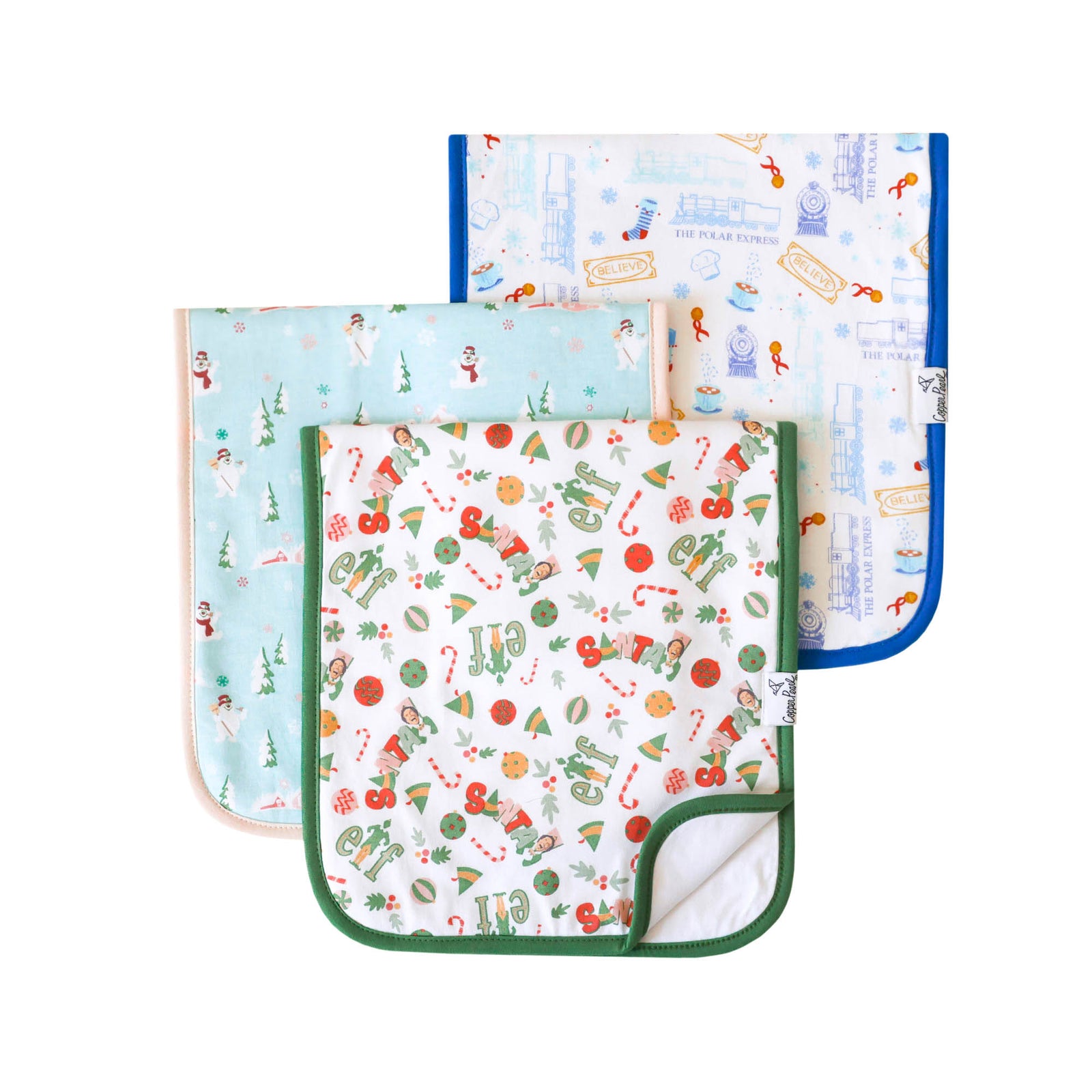 Copper Pearl Premium Burp Cloth Set / Christmas Classics