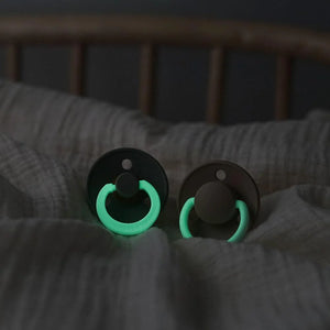 BIBS Round Pacifier 2-Pack / Size 2 (6-18 Months) - Vanilla GLOW