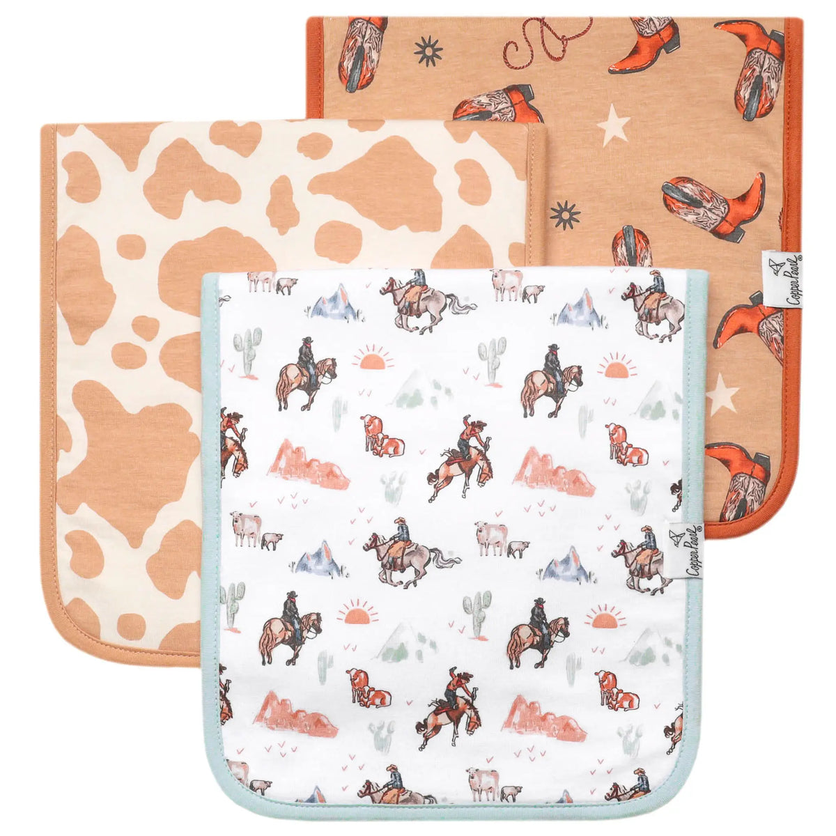 Copper Pearl Premium Burp Cloth Set / Boone