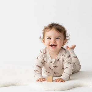 Organic 2-Way Zip Romper / Horses