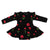 Kyte Long Sleeve Twirl Bodysuit Dress / Midnight Poppies