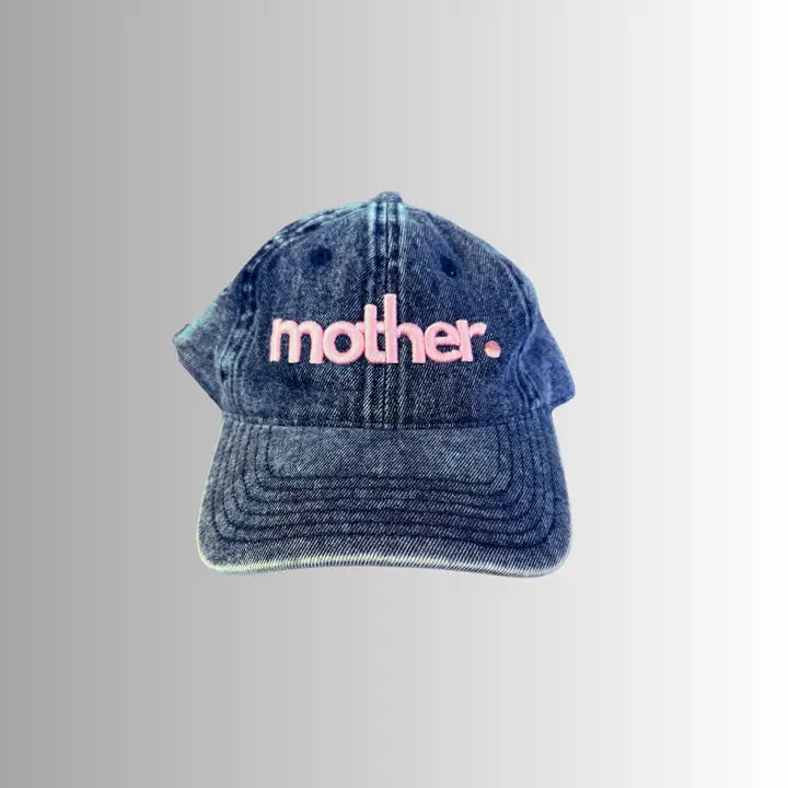 Embroidered Dad Hat - Mother / Washed Denim