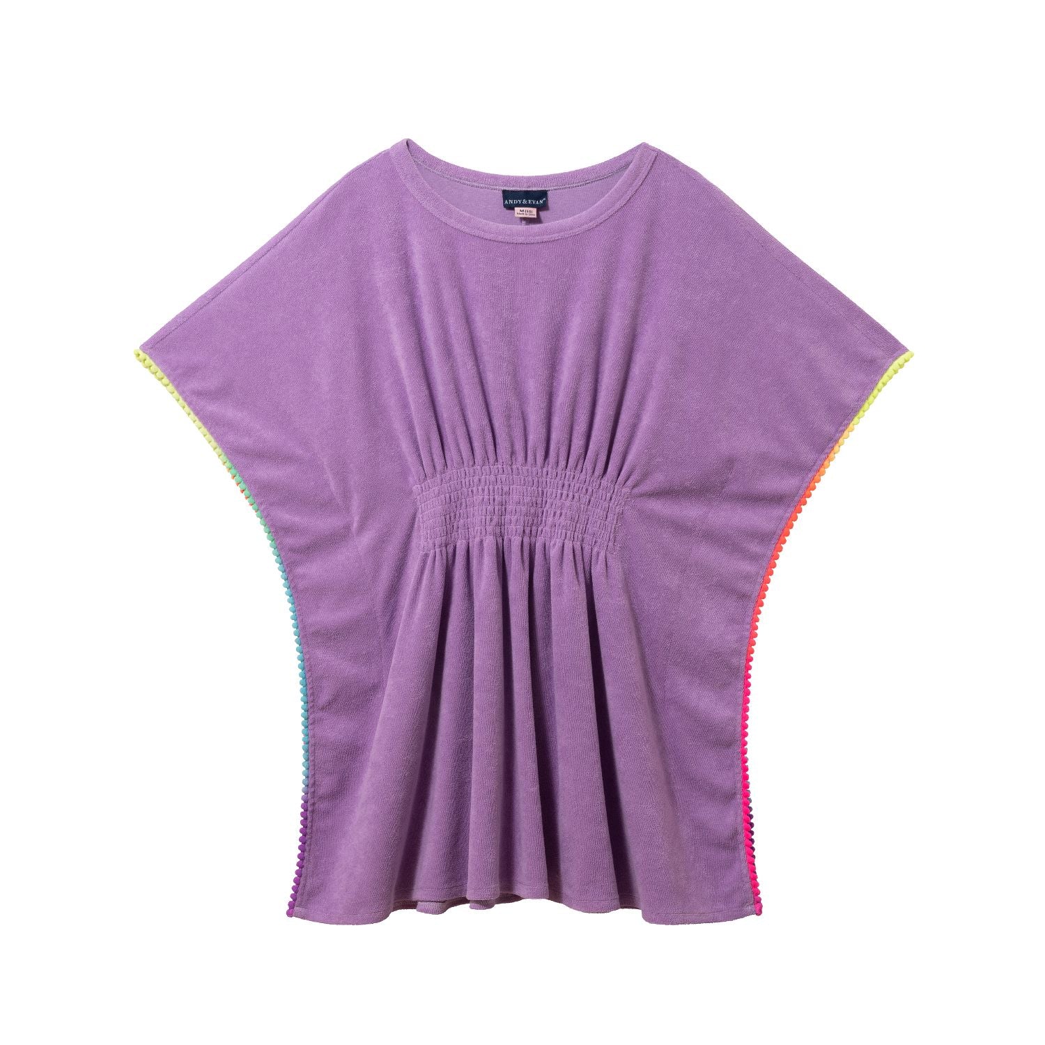 Tween Purple Terry Smocked Swim Cover-Up