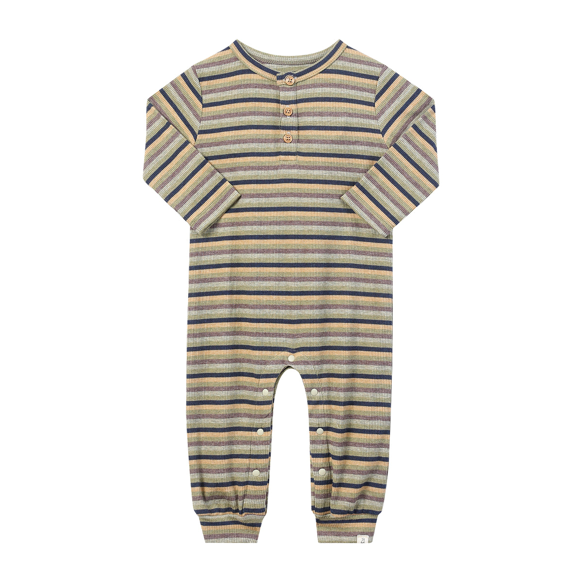 Me & Henry Mason Ribbed Romper / Green Multi