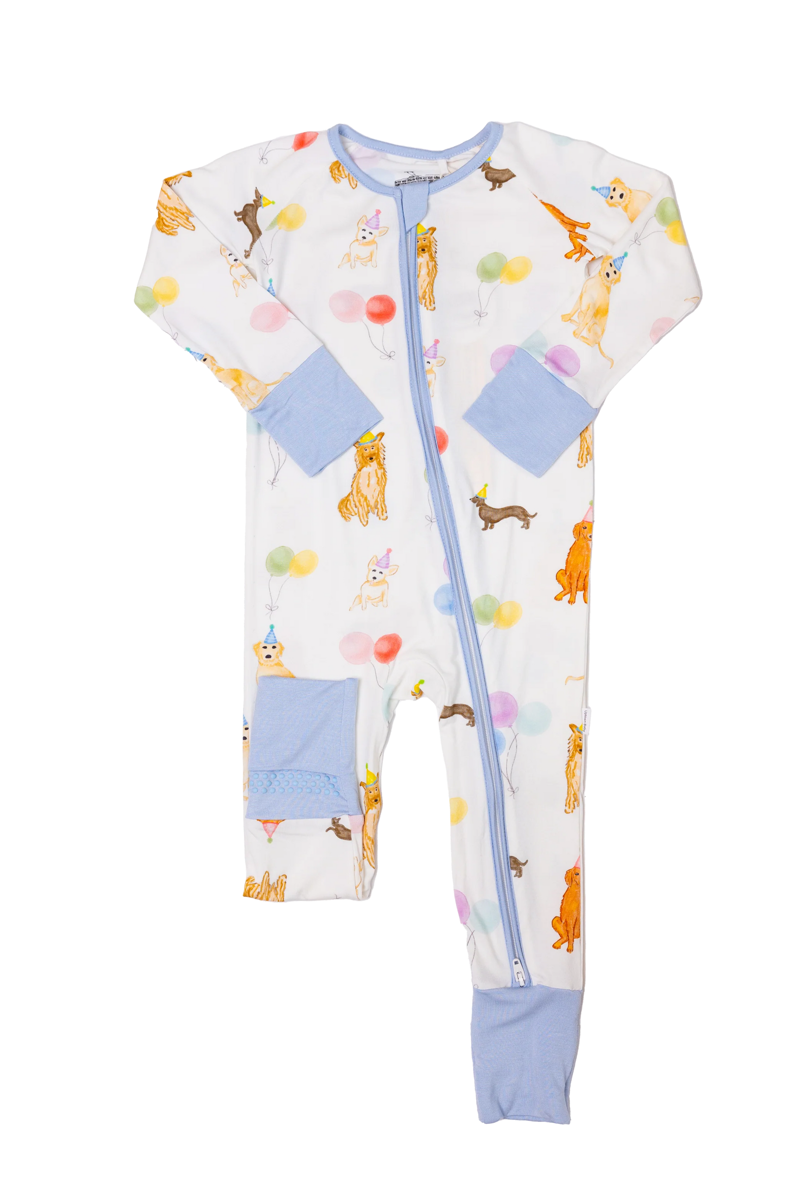 Convertible Zip Sleep Romper / Dog Party