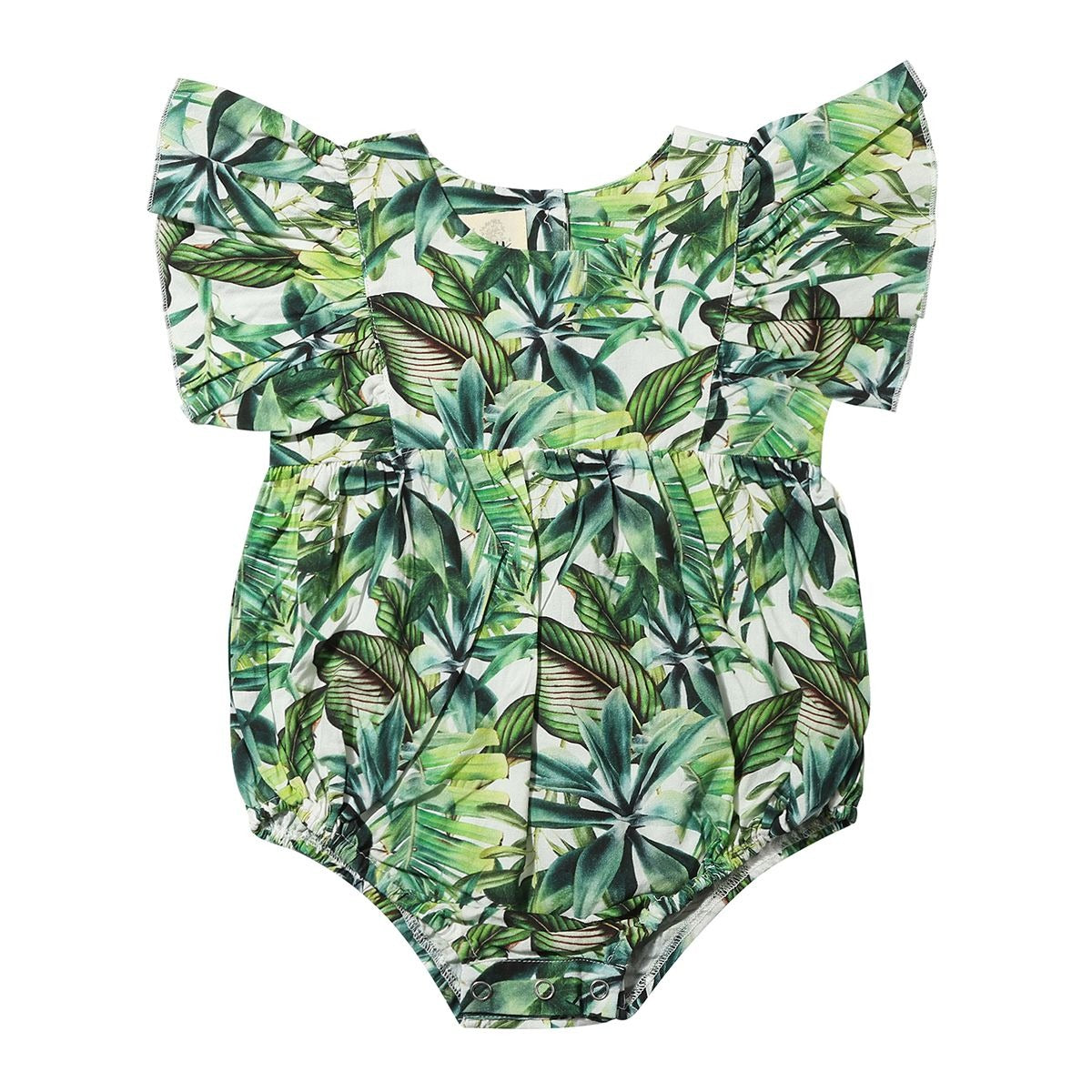 Miranda Bubble Romper / Tropical Fronds