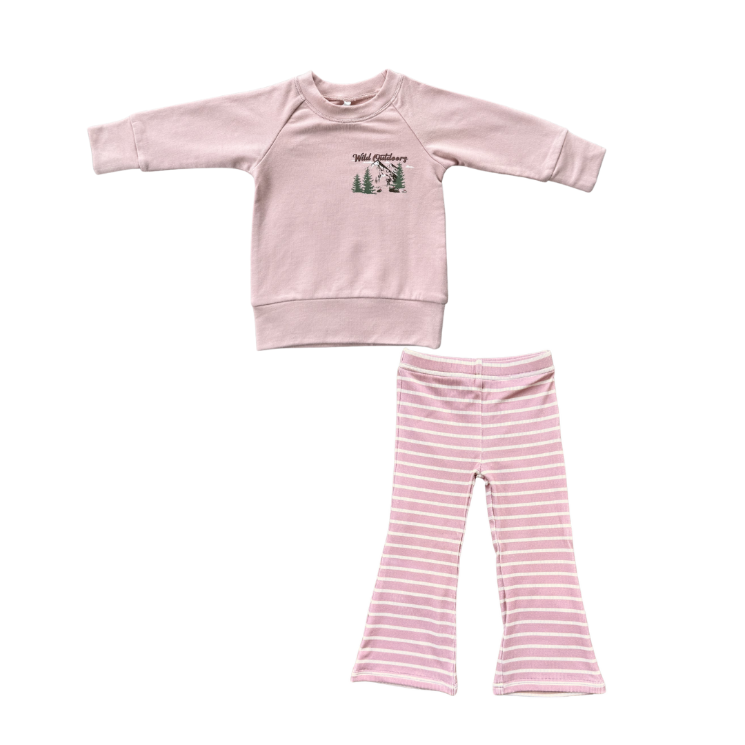 Babysprouts Wild Outdoors Blush Raglan + Flare Pants Set