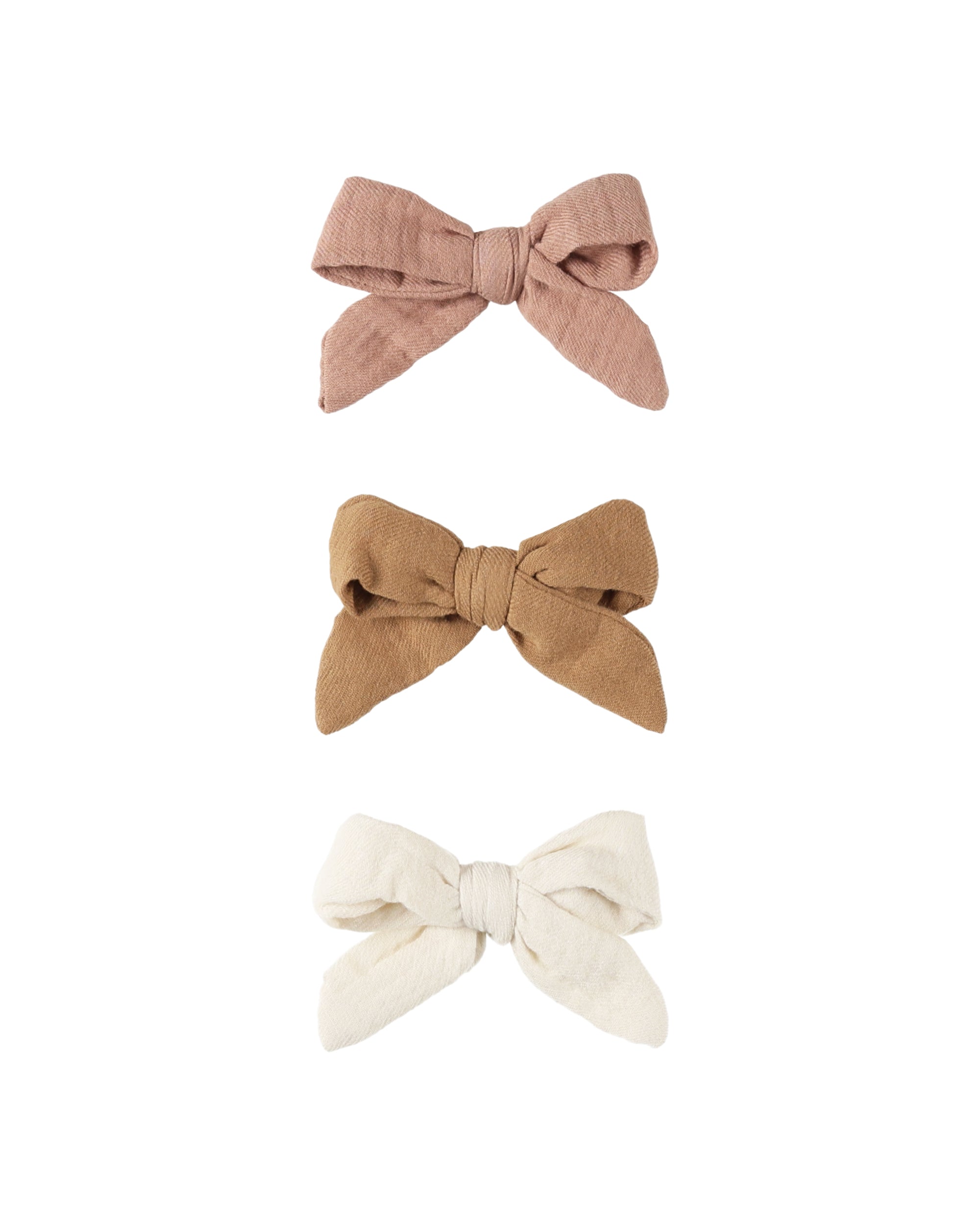 Quincy Mae Hair Bow Clip Set / Rose, Natural & Golden Honey