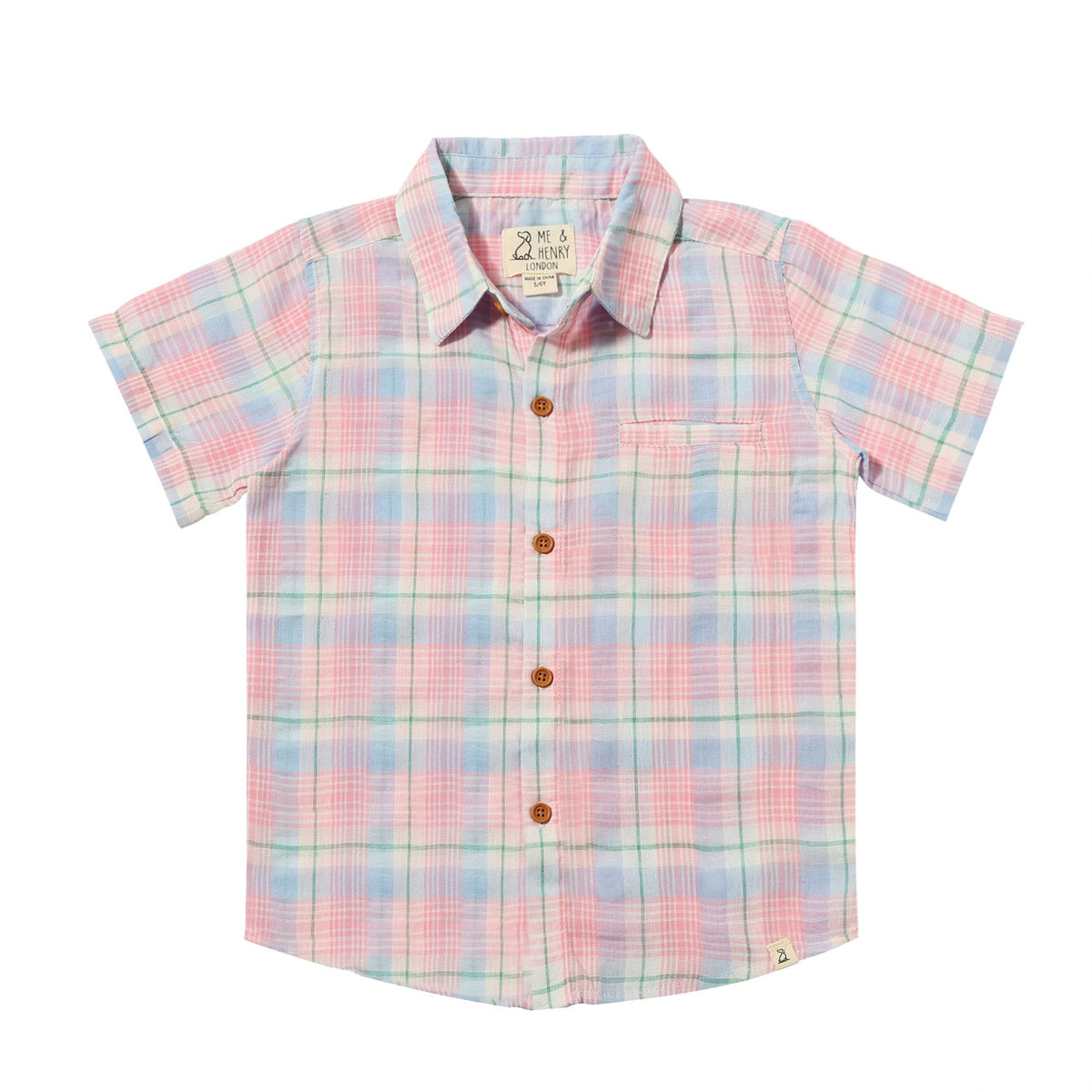 Newport Woven Button Up Shirt / Pink & Blue Plaid