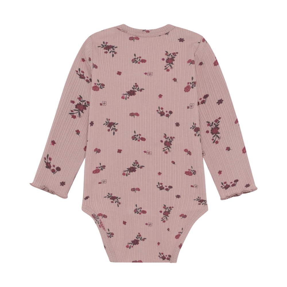 Minymo Floral Bodysuit / Fawn
