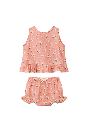 Vignette Aria Tank & Bloomer Set / Peach Floral