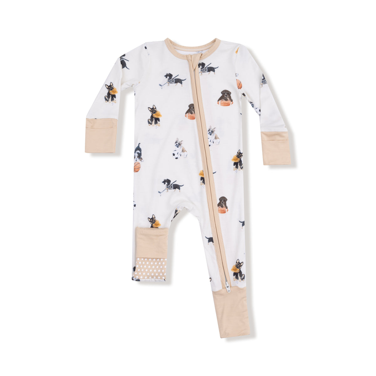 Sporty Puppies 2 Way Zipper Convertible Romper