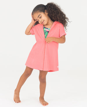 RuffleButts Bubblegum Pink Terry Full-Zip Cover Up