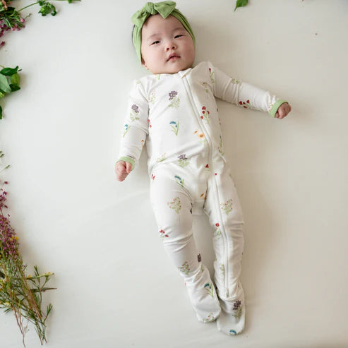 Kyte Baby Zippered Footie / Wildflower