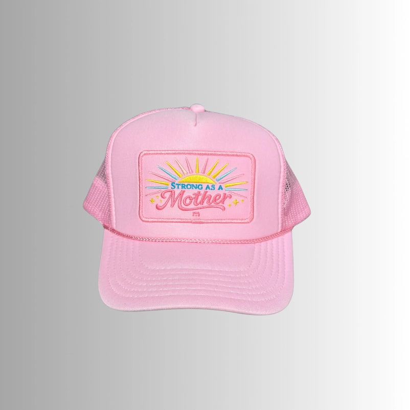 Strong as a Mother Sun Trucker Hat / Flamingo Pink
