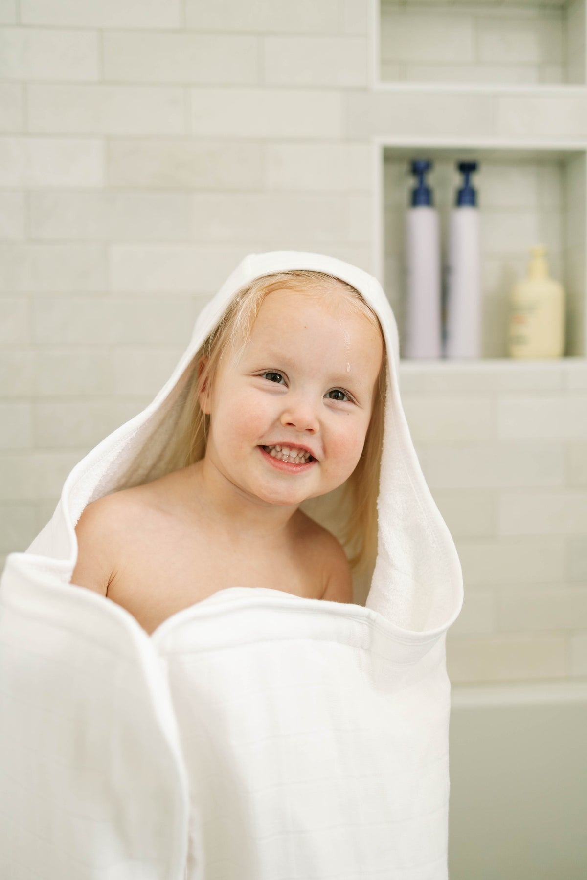 Little Unicorn Toddler Hooded Towel / White