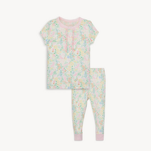 Magnetic Me Modal Short Sleeve Ruffle Pajama Set / Hoppy Garden