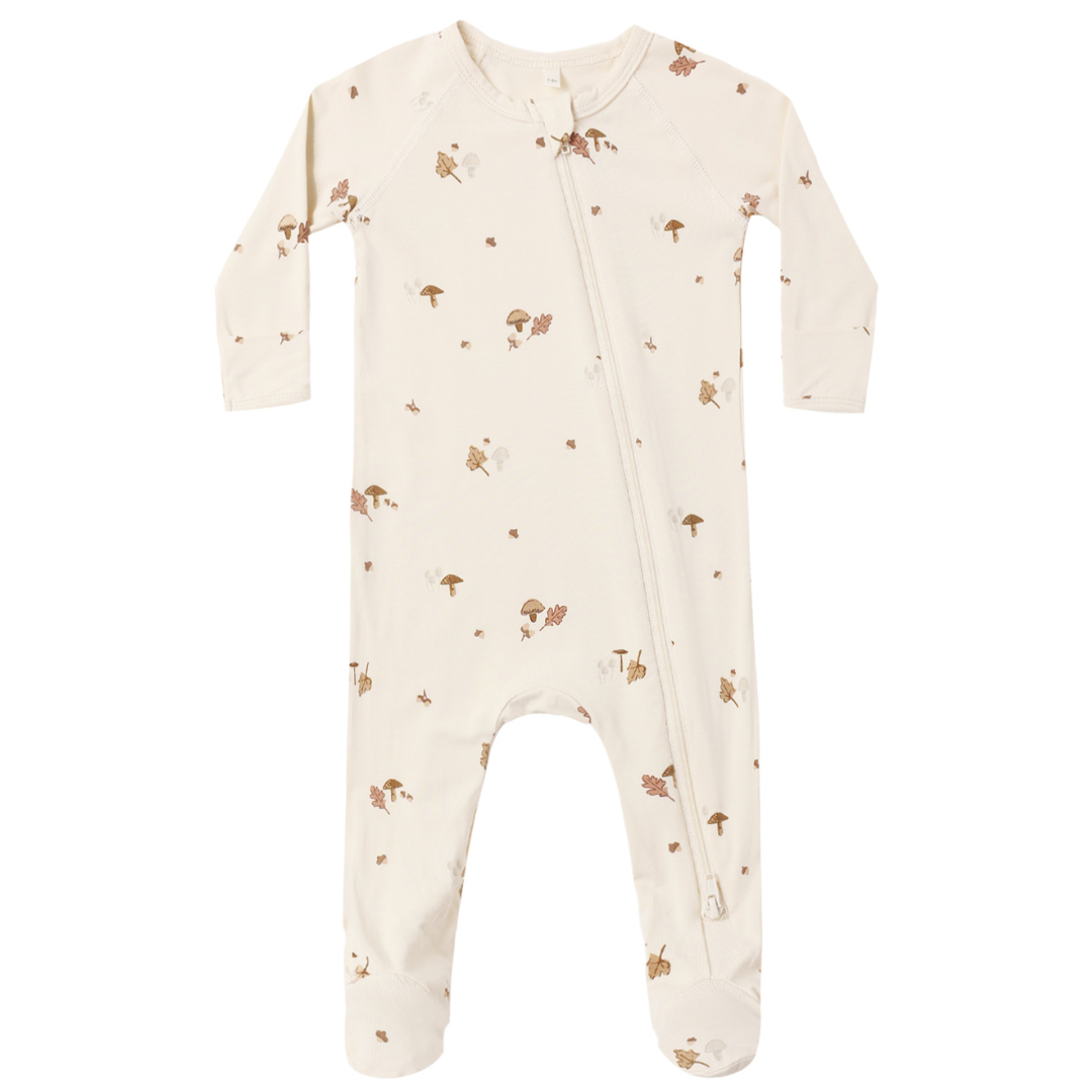 Quincy Mae Bamboo Zip Footie / Woodland