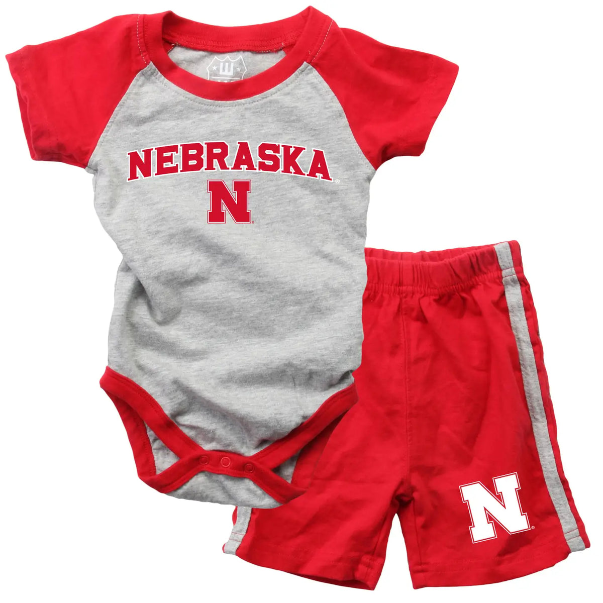 Nebraska Raglan Onesie and Short Set