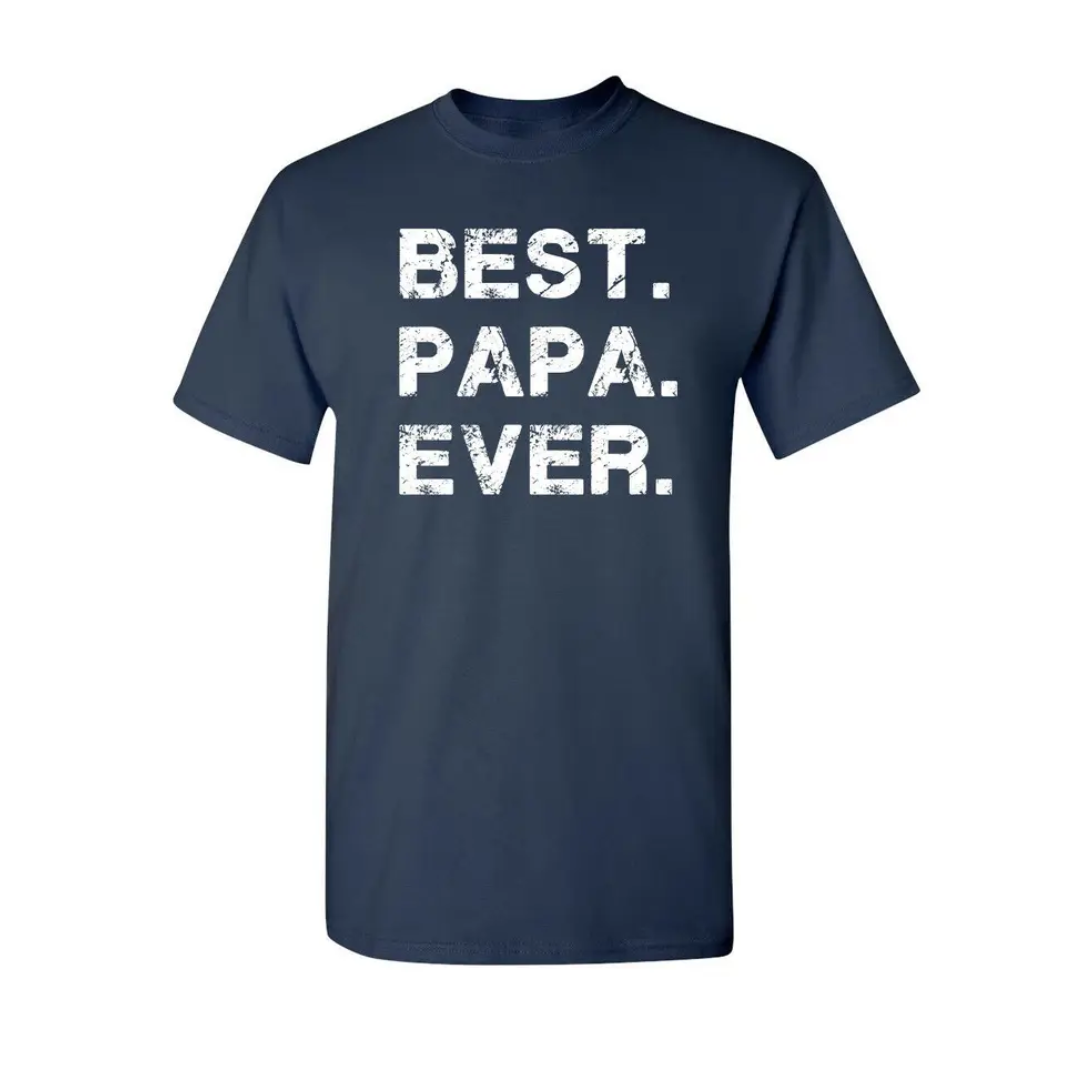 Best Papa Ever T-Shirt / Navy***