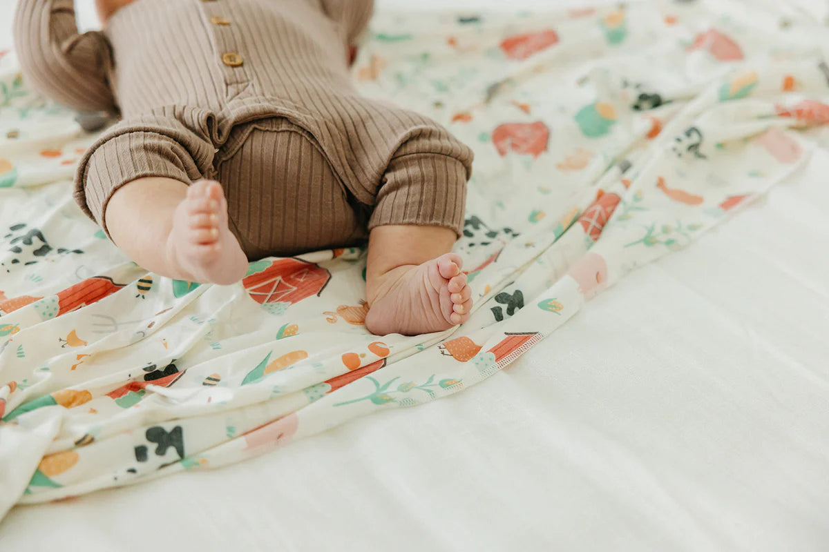 Copper Pearl Knit Swaddle Blanket / Farmstead