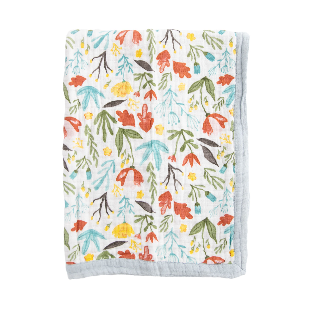Little Unicorn Cotton Muslin Baby Quilt (30"x40") / Meadow
