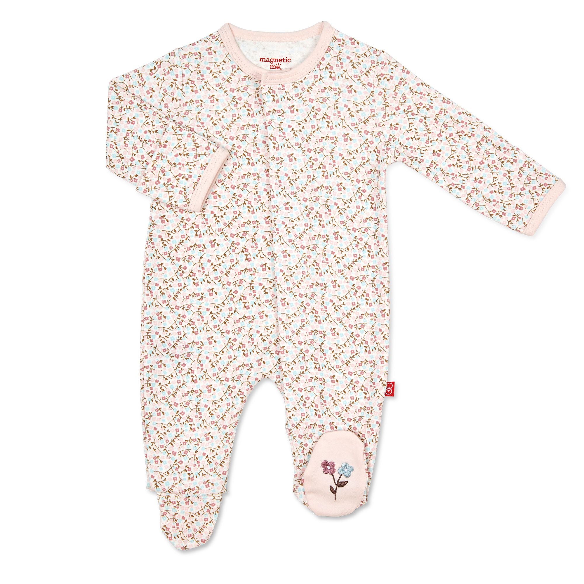 Magnetic Me Organic Cotton Magnetic Footie / Bedford Floral