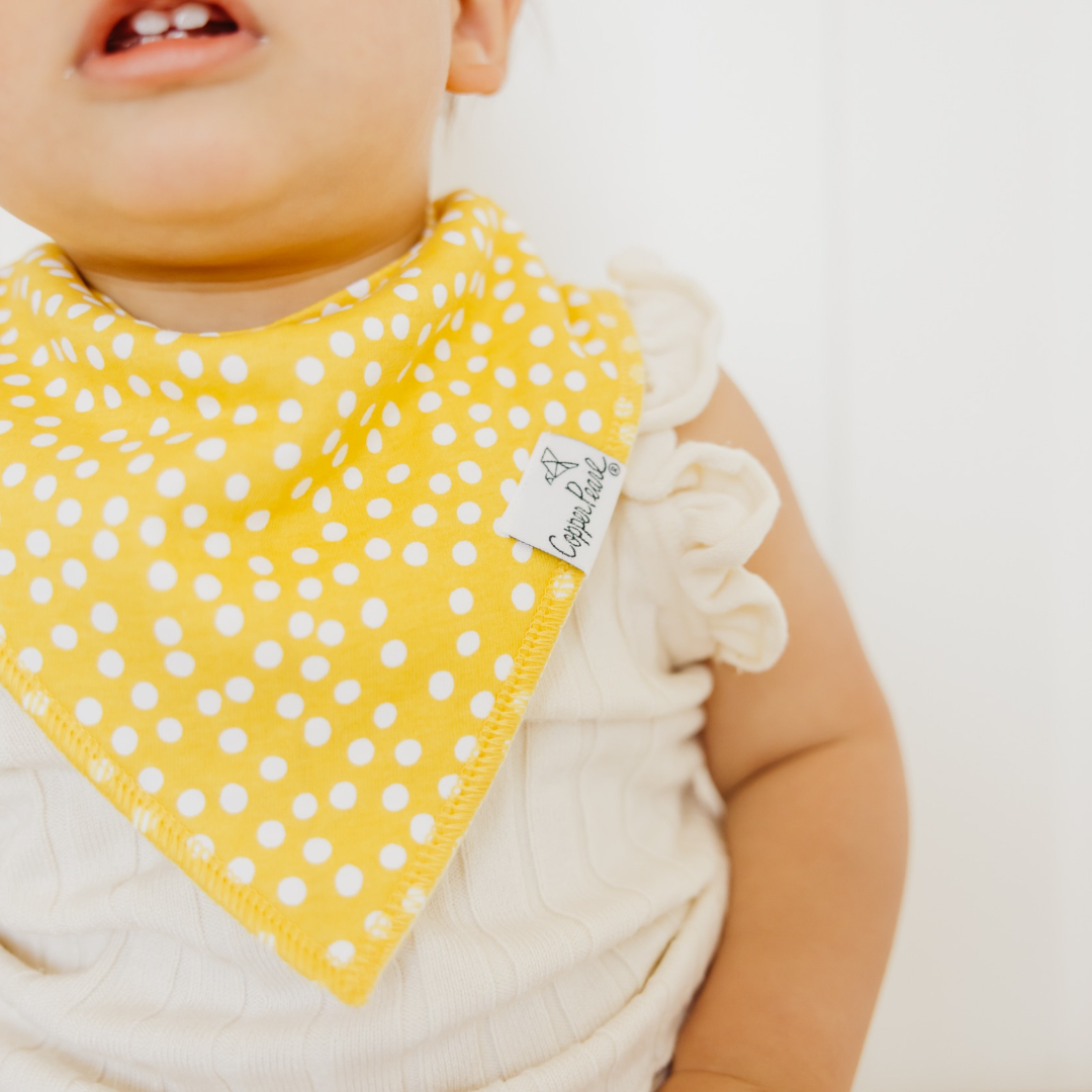 Copper Pearl Bandana Bibs / Lemon