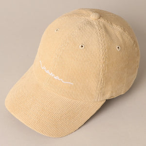 Mama Embroidered Corduroy Baseball Hat / Sand