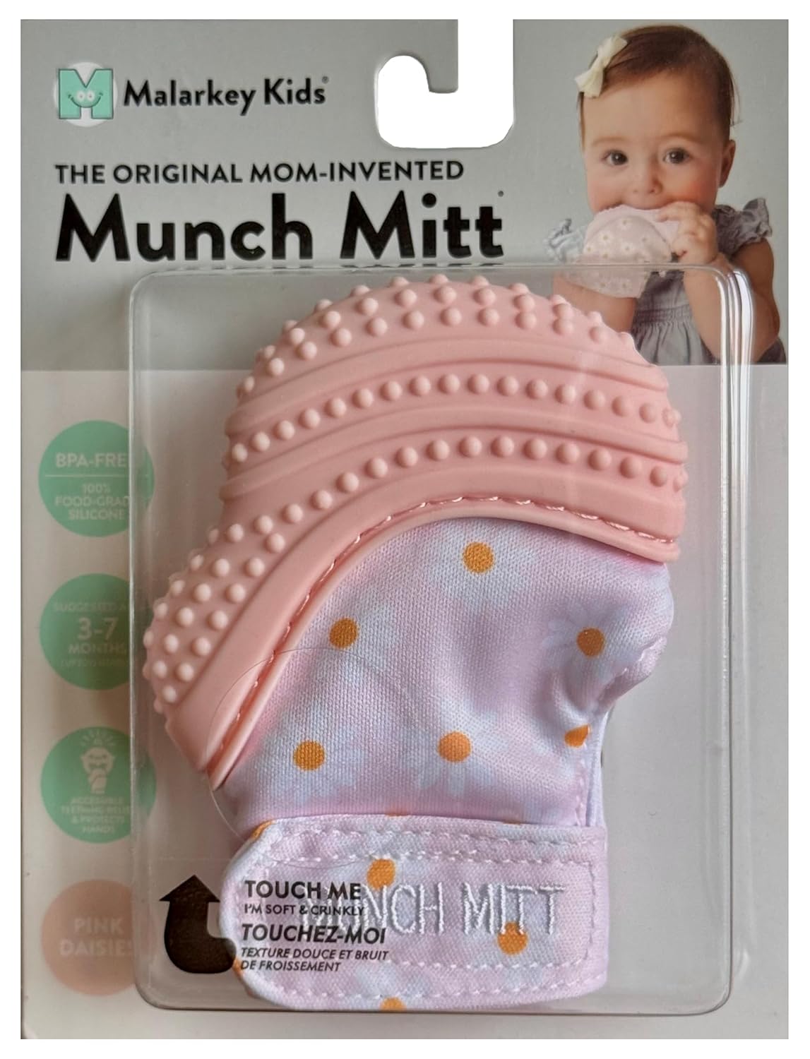 Munch Mitt Teether / Pink Daisies