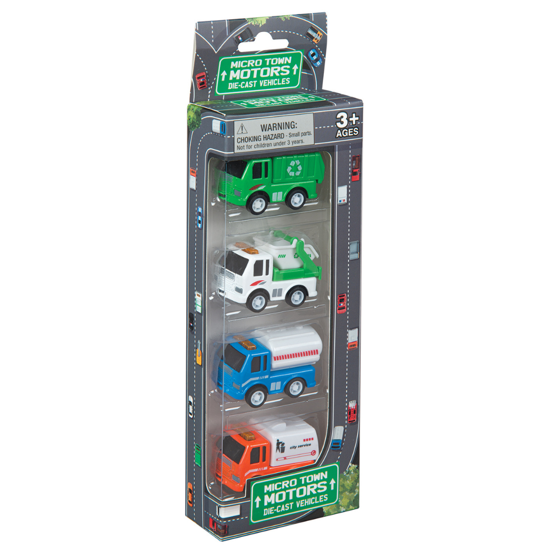 Micro Town Motors Die-Cast City Truck Set